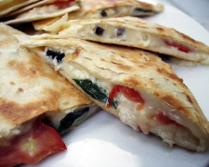 Quesadillas – Chicken Black Bean and Greek