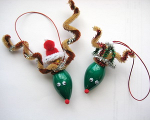 Tree Bulb Reindeer Ornaments